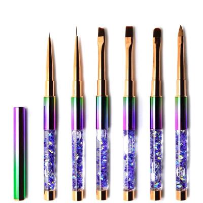 China Professional Socheal NAIL Acrylic Quicksand Handle Glitter Nail Gel Brush Painted Drawing Brush for sale