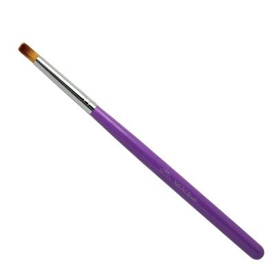 China Nail Art Brushes UV Gel Pen Round Head Stain Nail Brush Purple Handle Wood Nail Brush #8 for sale