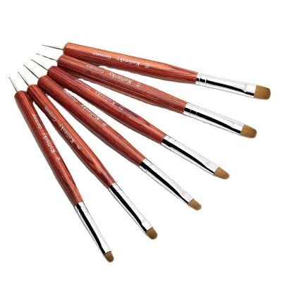 China New Style Redwood Nail Point Handle Round Drill French Nail Bit Kolinsky Acrylic Nail Brush for sale