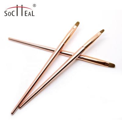 China Durable 3pcs Set Mounted Gold Nylon Oval Nail Art Brush for sale