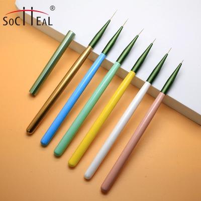 China New Design Nail Brush Durable White Yellow Green Blue Gold Pink Colorful Nail Brushes Coating Nail Brush for sale