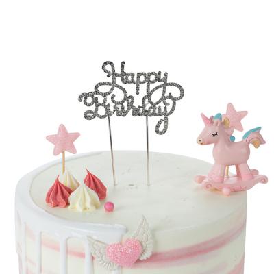 China Cake Decorating Good Quality Cake Decorating Alloy Gold Diamond Baking Antlers Cake Topper for sale