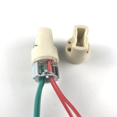 China Ceramic screw lamp holder base 2 wires in and 2 wires g9 halogen led lamp holder socket for sale