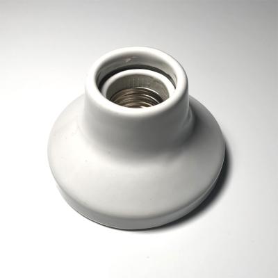 China 2 Parts CE VDE Porcelain E27 Ceramic Screw Lamp Holder Wall Mounted for sale