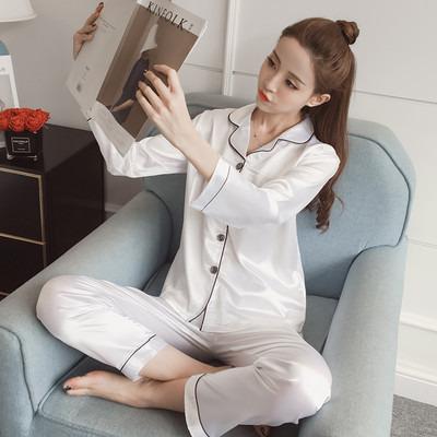 China Breathable Pajamas Women Sleepwear Satin Pijamas Nightgowns For Women Silk Homewear Plus Size for sale