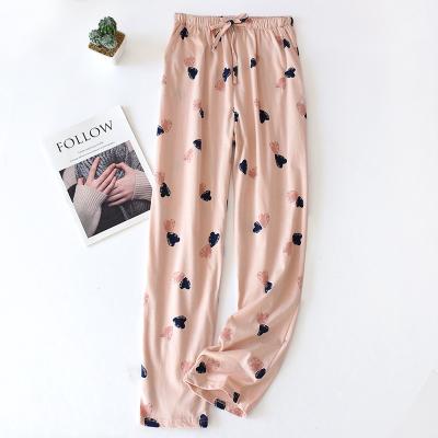 China Breathable Heart Printing Cotton Comfortable Sleep Pants Home Wear Pajama Pants for sale