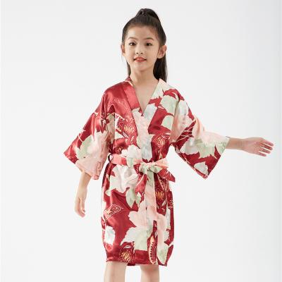 China Silk Bathrobe Breathable Wholesale Wedding Long Robe Sleepwear Children Bridal Bridesmaid Robes Series for sale