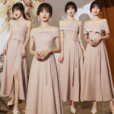 China 2021 New Arrivals Solid Color Breathable Chiffon Bridesmaid Sexy Bridesmaid Dresses Wedding Gowns Plus Size Dress for sale