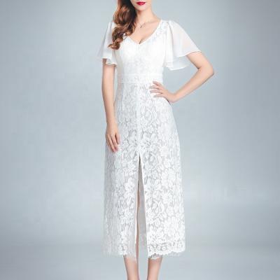 China Anti-Static Girls White Lace Embroidered Wedding Dress for sale