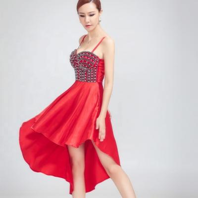 China Anti-Static Custom Beaded Sexy Backless Maid Elegant Dinner Jacket Dress For Women for sale