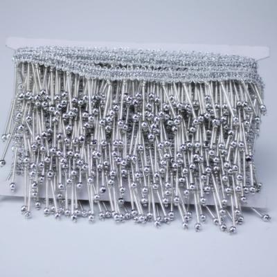 China Attractive Current Hot Selling Elegant Silver Lace Tassel Fancy Fringe For Curtain for sale