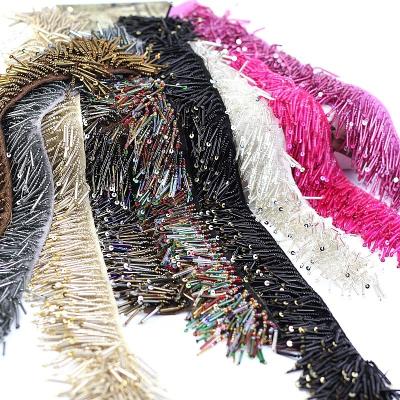 China Bags Curtain Tassel Wholesale Sequin Fringe Trim For Evening Dresses for sale