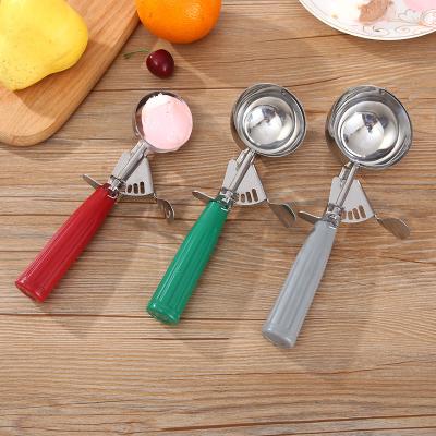 China Durable Hot Rubber Handle Digger Spade Ball Maker Non-Slip Stainless Steel Ice Creem Scoop Stainless Steel Small Freezer Sales Cream Scoop Spoon for sale