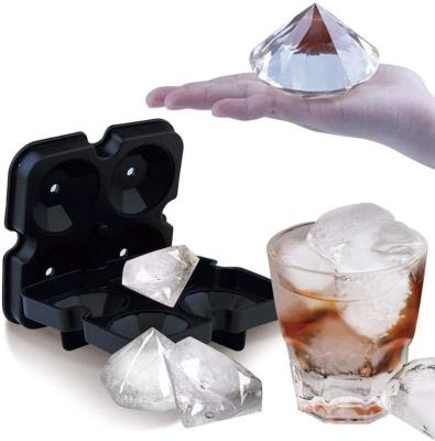 China Viable Silicone BPA Free Ice Cube Maker Molds (Set Of 2), Ice Diamond Cube Tray Large Diamond 3d Molds for sale