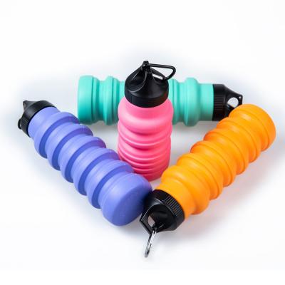 China Sustainable collapsible silicone sport water bottle for school sports travel outdoor sport silicone fitness water bottle for sale