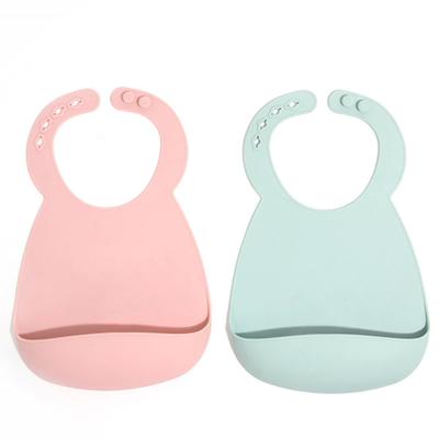 China BPA Free Waterproof Silicone Baby Bib With With Food Catcher Baby Silicone Bibs Wholesale Feeding Supplies for sale