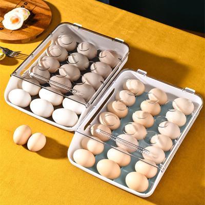 China 2022 New Fresh Preservation Fridge Storage Egg Box PET Freezer Egg Storage Container Kitchen Fridge Clear Plastic Organizer for sale