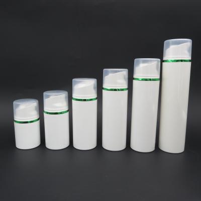 China Plastic PP 43mm 30ml 50ml 80ml 100ml 120ml 150ml white vacuum airless bottle for sale