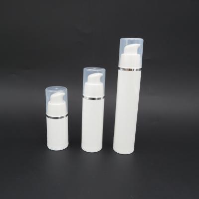 China Plastic 30mm 15ml 30ml 50ml PP white sliver vacuum airless bottle à venda