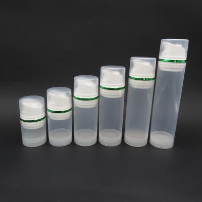 China Plastic PP 43mm 30ml 50ml 80ml 100ml 120ml 150ml clear vacuum airless bottle for sale