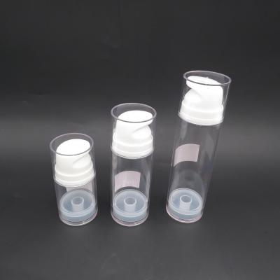 China wholesale 46mm 50ml 100ml 150ml AS plastic clear vacuum airless lotion bottle à venda