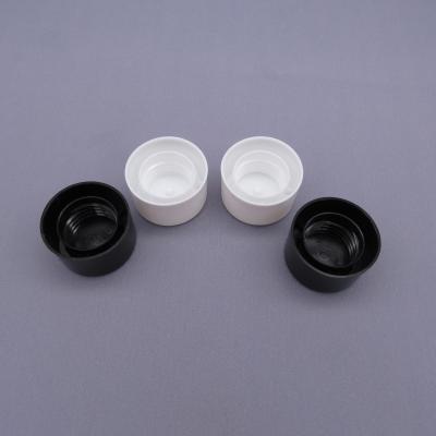 China 24/410 white black PP double wall lids smooth bottle plastic caps screw cap for bottle for sale