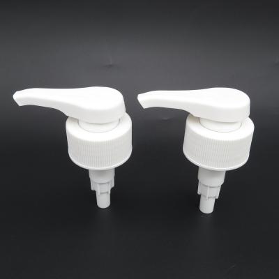 China Plastic PP Dispenser Cosmetic White Lotion Pumps Ribbed Screw 38/410 Pump en venta