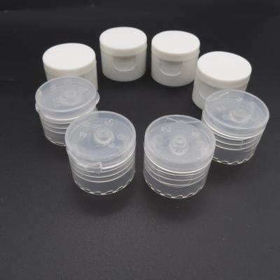 중국 18mm 20mm 24mm 28mm lid bottle plastic cap white clear flip top cap 판매용