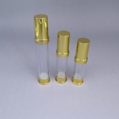 중국 Gold transparent 15ml 20ml 30ml vacuum airless cosmetic plastic bottle 판매용