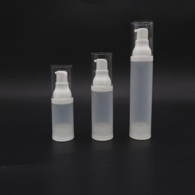 중국 Plastic pump bottles 15ml 30ml 50ml Frosted white vacuum airless bottle 판매용