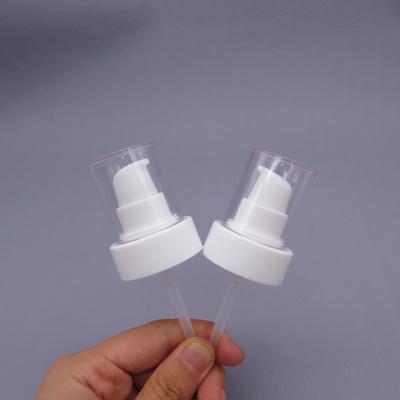 China Cosmetic cream pump 24mm for bottle AS cover plastic cream lotion pump dispenser for sale