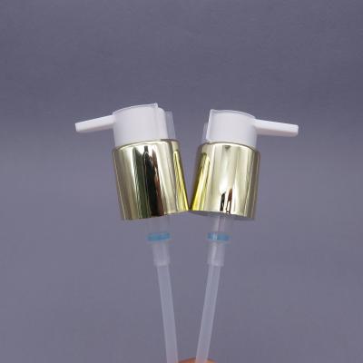 China 24/410 aluminum gold plastic pp airless bottle clip pump cream pump treatment dispenser pump Te koop