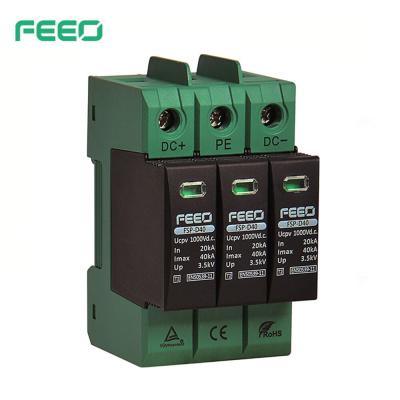 China FSP-D40 800V SPD DC 1000V 20KA 40KA 3P Voltage Surge Protector for Solar Power with CE&TUV Certificates FSP-D40 for sale