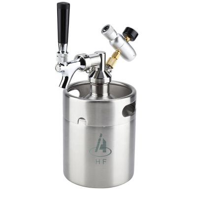 China Hotels 2L Mini Stainless Steel Beer Keg with Tap Pressurized Beer Brewing Home Craft for sale