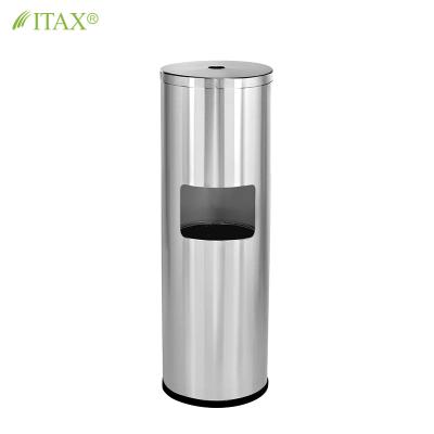 China Sustainable Wholesale Stainless Steel Wet Tissue Dispenser With Trash Can Bin For Public / Mall / Shop Office for sale