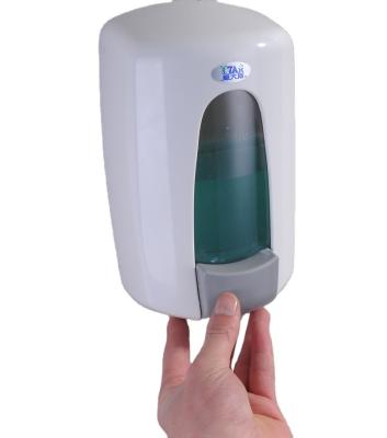 China Modern ABS Plastic Wall Mounted 1000ML Manual Soap Dispenser for sale