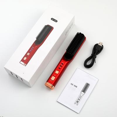 China Household 2 in 1 Comb Hair Straightener Electric Curling Brush for sale