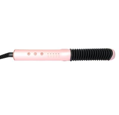 China Maids Hair Straightener Pink Curling Comb Fast Heating Thermostatic Straightening Hair Straightening Brush for sale