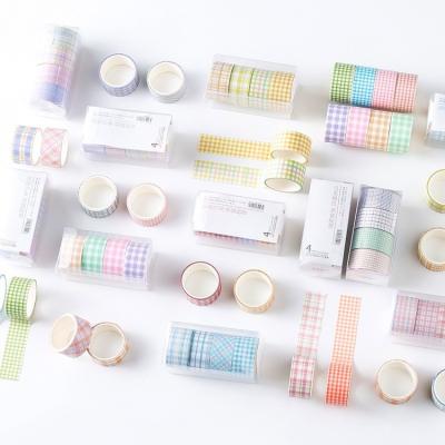 China As Album Paper Tape Diary Sticker Count Hand Washi Tape Picture 4 Pcs Plaid Series DIY Decorative Stickers for sale