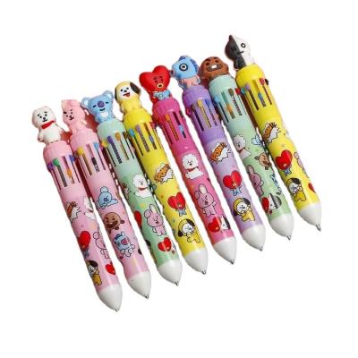 China 10 Normal Popular Colors Pressing Ballpoint Pen Cartoon Rabbit Puppy Koala Writing Pen Student Popular Stationery for sale