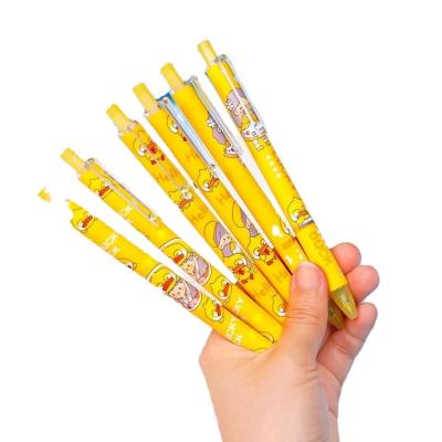 China Normal 3 Pcs Lucky Duck Press Pen Morandi Pens Student Stationery Bullet Pens For Cute Kids for sale