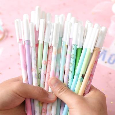 China Creative Gel Pen Set Cute Simple Normal Newcomers 0.5 Mm Black Pen Signature Stationery Set For Student for sale