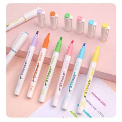 China office & Hot Selling School Markers Highlighter Bar Student Enrollment Oblique Head Marker Colored Pen for sale