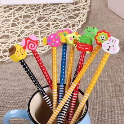 China office & Cute School Pencil Cartoon Pencil With Eraser Professional Pencil/Kindergarten Gift/Creative Stationery/Student Drawing Pencil for sale