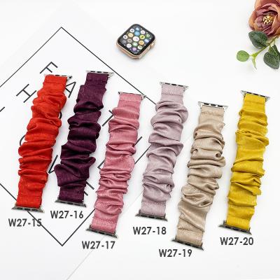 China Fabric Scrunchie Loop Solo Watch Bands Compatible With Apple Watch 7 6 5 4 3 2 1 Fabric Replacement Elastic Soft Pattern Printed Strap for sale