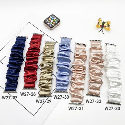 China Hot Sale Fabric Elastic Scrunchy Band For Apple Watch Wrist Replacement Strap Scrunchie Watch Band For IWatch 44mm 40mm 42mm 38mm for sale