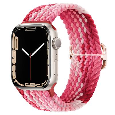 China Easy Elastic Band For Apple Watch 38mm 40mm 42mm Buckle Stretch Adjustable 44mm Nylon Bands Replace Strap For iWatch Series 7/6/5/4 Se for sale