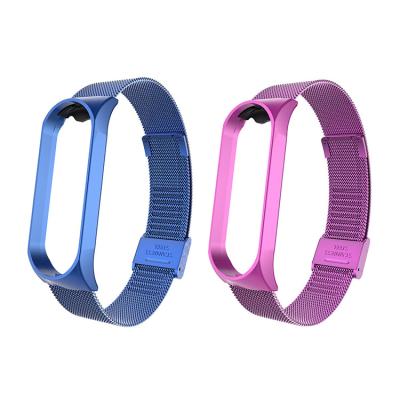 China Stainless Steel Version Xiaomi MI Band 3 Global Smart Bracelet Miband 4 With Magnetic Buckle MI Strap for sale