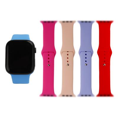 China Soft Silicone Water Proof Silicon Sport Band For Apple Smart Watch Strap 38 40 42 44 45 mm for sale