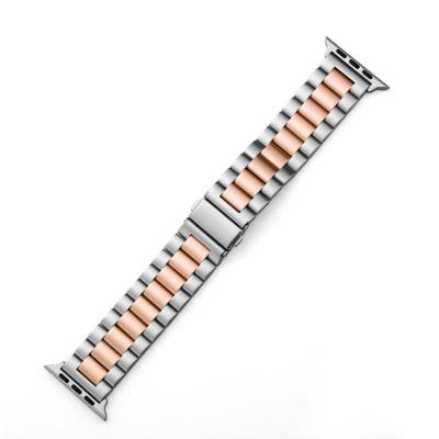 China Stainless Steel Metal Link 3 Stainless Steel Watch Band Strap For Apple for sale